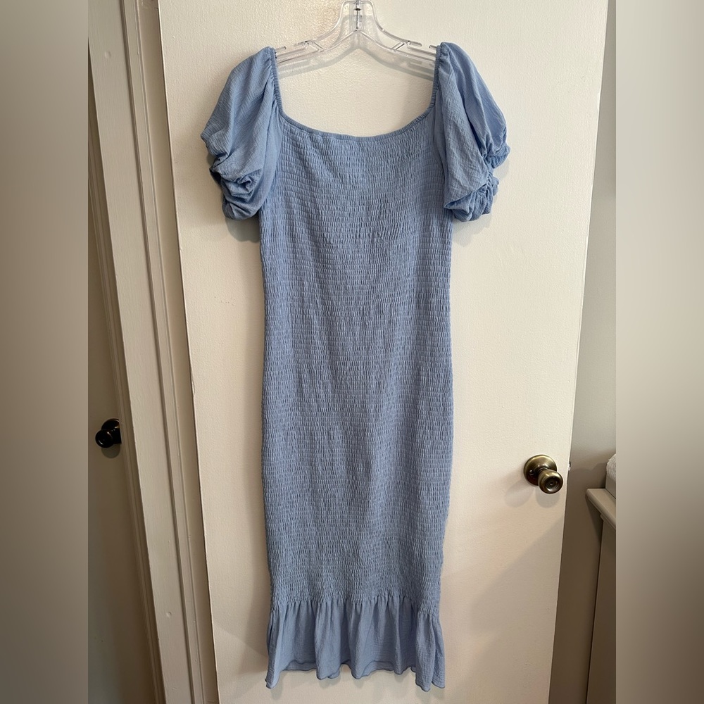 Baltic Born Alana Smocked Blue Midi Dress